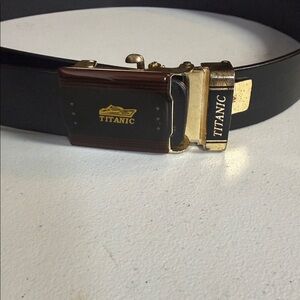 Titanic Vintage Souvenir Black and Gold Men's Belt size 34